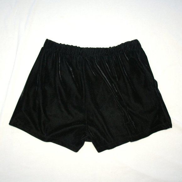 Fuzzy VELOUR Black Shorts w pockets Womens M Stretch Waist Summer Fun Sexy Cute - Picture 6 of 10